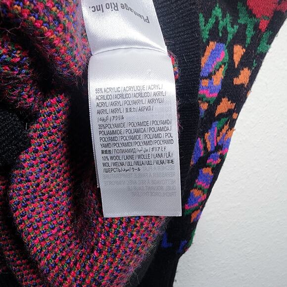 Farm Rio Cardigan Mixed Rainbow Wild Hearts Snakes Oversized Multicolor Size XL - Picture 11 of 11